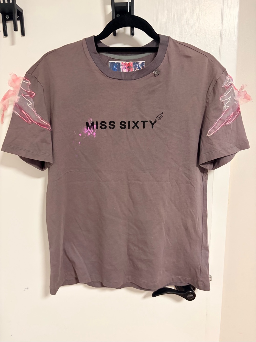 Miss Sixty Taupe Tee with Pink Accents